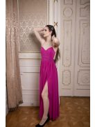 Hátnélküli muszlin ruha – magenta