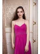Hátnélküli muszlin ruha – magenta