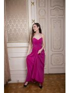 Hátnélküli muszlin ruha – magenta