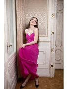 Hátnélküli muszlin ruha – magenta