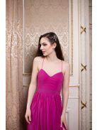 Hátnélküli muszlin ruha – magenta
