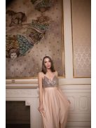 Abigél flitteres - pezsgő színű maxi 