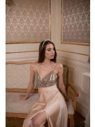 Abigél flitteres - pezsgő színű maxi 