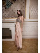 Abigél flitteres - pezsgő színű maxi 