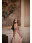 Abigél flitteres - pezsgő színű maxi 