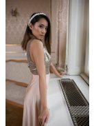 Maxi ruha flitteres felsőrésszel - pezsgő