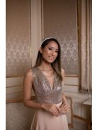 Maxi ruha flitteres felsőrésszel - pezsgő