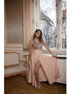 Maxi ruha flitteres felsőrésszel - pezsgő