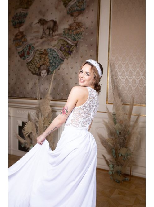 Csipke crop top – fehér