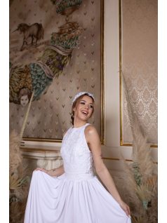 Csipke crop top – fehér