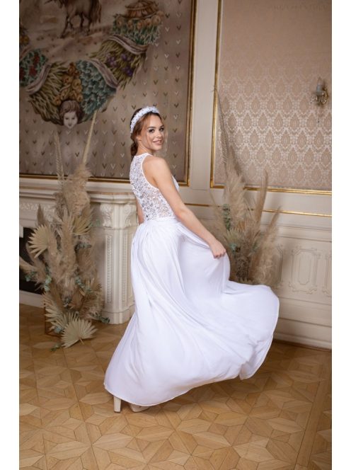 Muszlin maxi szoknya dupla – fehér