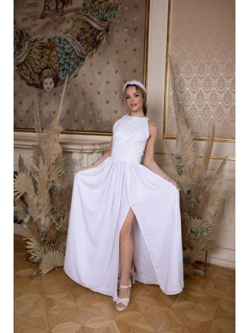 Elegáns, fehér színű maxi szoknya menyasszonyi szettekhez. 