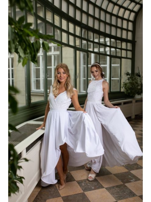 Elegáns, fehér színű maxi szoknya menyasszonyi szettekhez. 