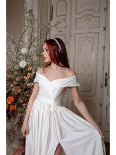 Szív kivágású maxi ruha – fehér