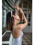 Szexisen elegáns, ráncolt maxi ruha, ünnepélyes ezüst színben. 