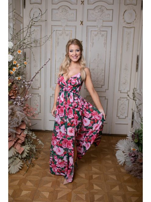 Abigél – rózsa mintás maxi 