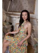 Sokféleképpen köthető maxi ruha – színes virág mintás