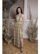 Sokféleképpen köthető maxi ruha – színes virág mintás