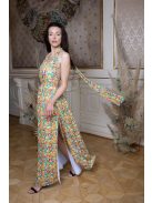 Sokféleképpen köthető maxi ruha – színes virág mintás