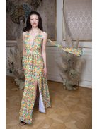 Többféleképpen köthető, virág mintás maxi ruha alkalmakra. 