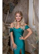 Szív kivágású, szűk maxi ruha – zöld 