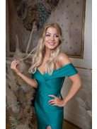 Szív kivágású, szűk maxi ruha – zöld 