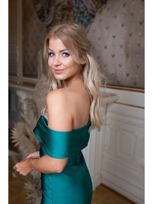 Szív kivágású, szűk maxi ruha – zöld 