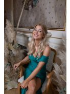 Szív kivágású, szűk maxi ruha – zöld 