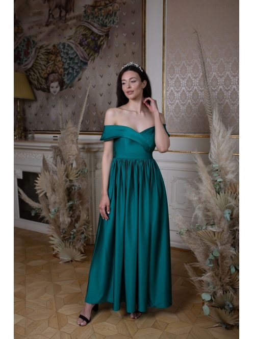 Szív kivágású maxi ruha – zöld