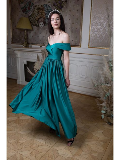 Szív kivágású maxi ruha – zöld