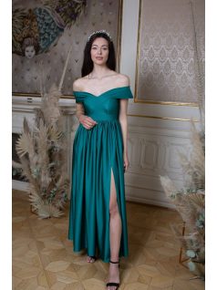 Szív kivágású maxi ruha – zöld