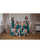 Elől-hátul zárt, ujjatlan maxi ruha – zöld