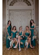 Elől-hátul zárt, ujjatlan maxi ruha – zöld