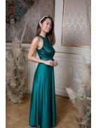 Csepp alakban kivágott flitteres maxi ruha – zöld 