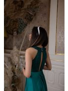 Csepp alakban kivágott flitteres maxi ruha – zöld 