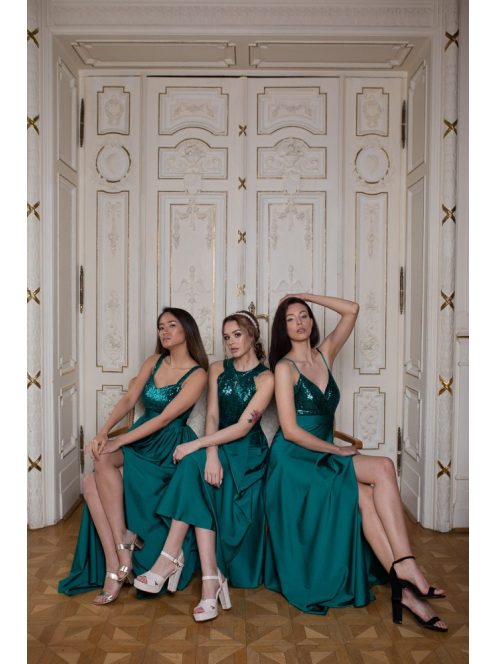 Abigél flitteres – zöld színű maxi 