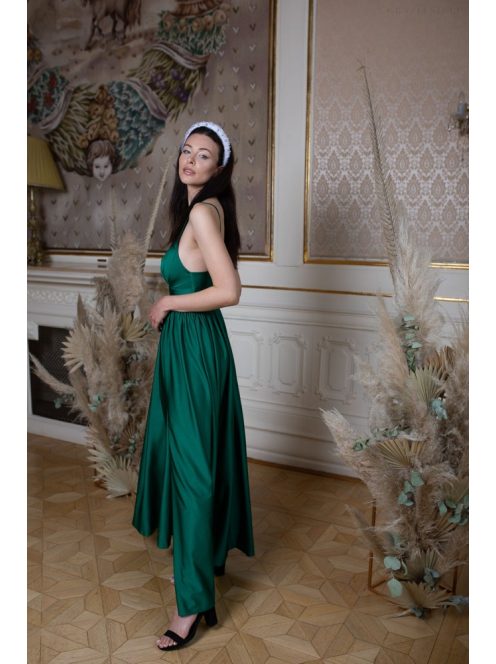 V-kivágású maxi ruha – zöld-meditation