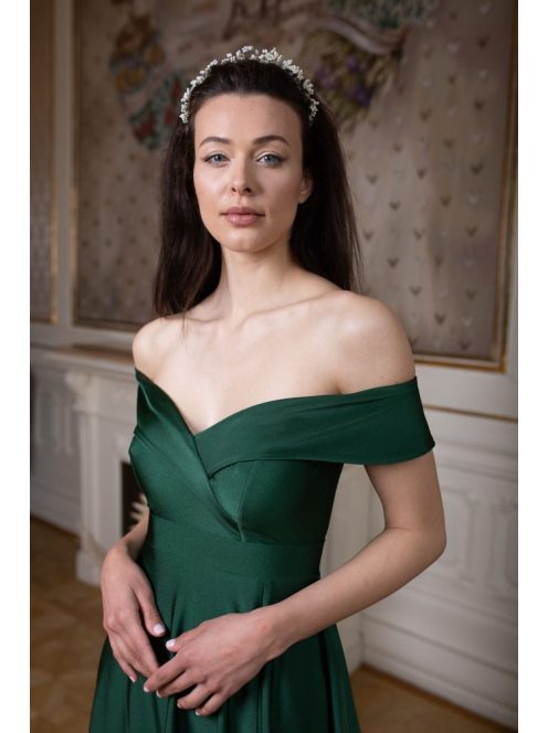 Szív kivágású maxi ruha – goblin zöld