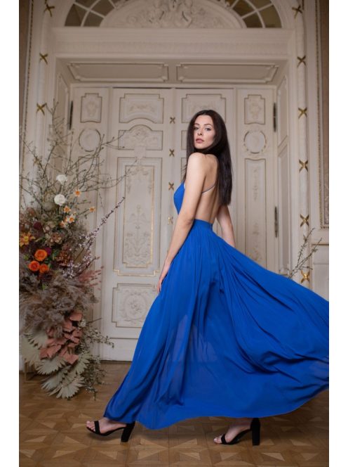 Hátnélküli maxi ruha – királykék
