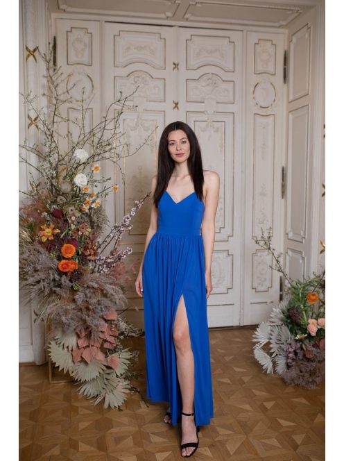 Hátnélküli maxi ruha – királykék