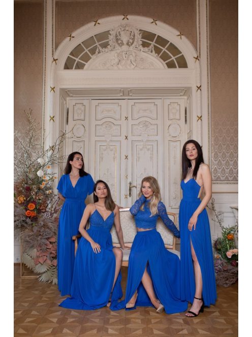 Hátnélküli maxi ruha – királykék