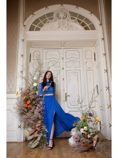 Muszlin maxi szoknya – királykék 