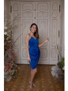 Oldalt húzott szoknyájú mini ruha - kék