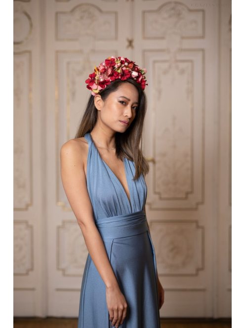 Elegáns szürkéskék színű maxi szoknya ünnepélyes szettekhez. 