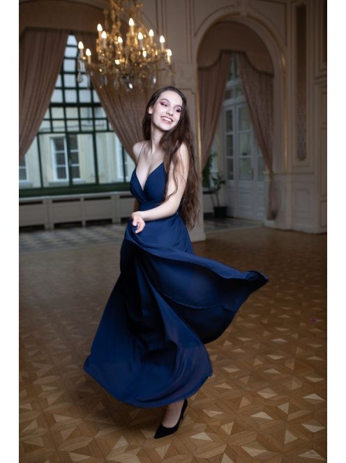 Abigél – sötétkék színű maxi ruha