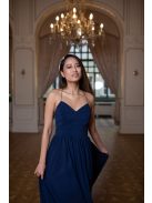 Hátnélküli maxi ruha minden alkalomra, sötétkék színben. 