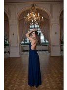 Hátnélküli maxi ruha minden alkalomra, sötétkék színben. 