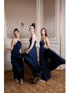 Hátnélküli maxi ruha minden alkalomra, sötétkék színben. 