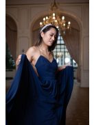 Hátnélküli maxi ruha minden alkalomra, sötétkék színben. 