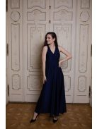 Maxi ruha átlapolt mellrésszel – sötétkék